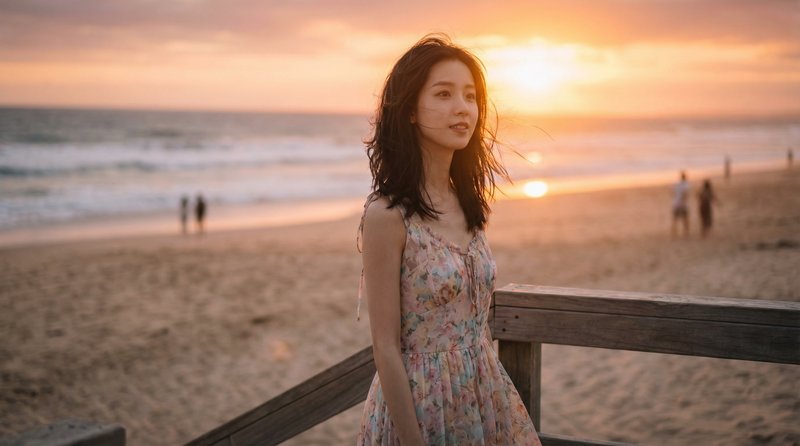 网红主播旅行视频：海边日落浪漫旅拍