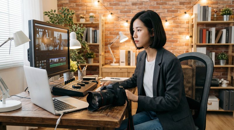 网红主播幕后视频：视频剪辑工作室日常